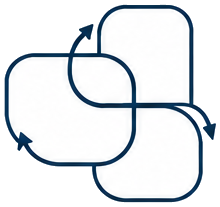 StadsFlow logo, three loops, outline